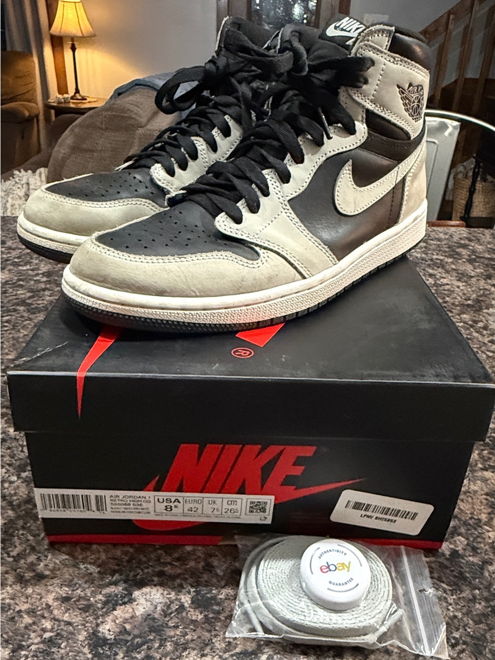 Nike Air Jordan 1 High OG Black and Light Gray Sneakers